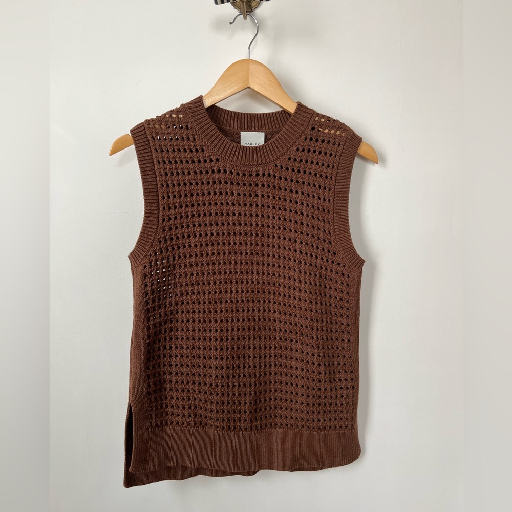 Varley Brown Knit Top